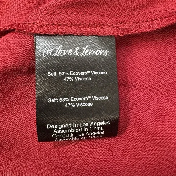 NEW For Love And Lemons Elora Midi Slip Dress Red M Evening Party Slit Holiday - Picture 10 of 16